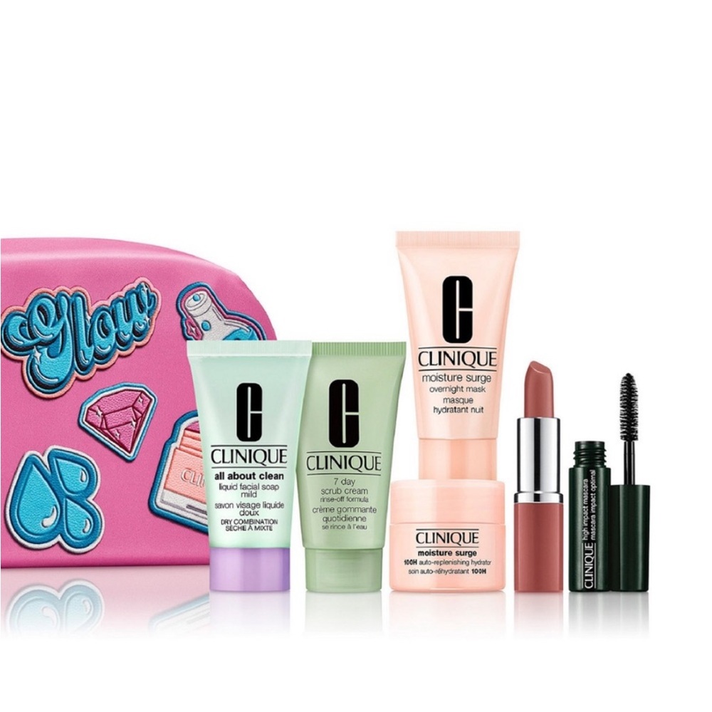 💚🆕 Clinique | 7 Piece Moisture Surge Set with Adorable Pink Bag